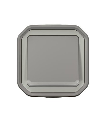 Poussoir NO lumineux Plexo complet saillie gris / Legrand