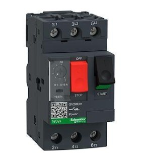 Disjoncteur moteur - 0,1/ 0,16A - 3P 3d - déclencheur magnéto-thermique