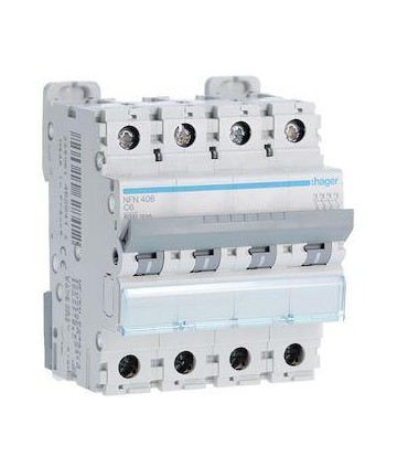 Disjoncteur 4P 6-10kA courbe C - 6A 4 modules