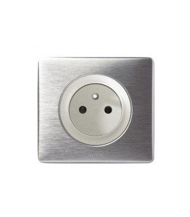 Prise 2P+T complète Legrand Céliane Alu Métal