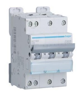 Disjoncteur 3P+N 6-10kA D-20A 3m