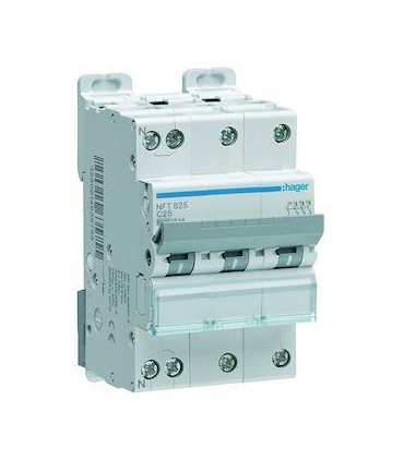 Disjoncteur 3P+N 6-10kA C-25A 3m