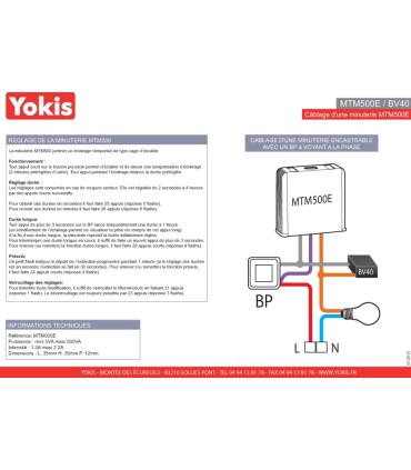 Bobine électrique pour bouton poussoir à voyant BV40