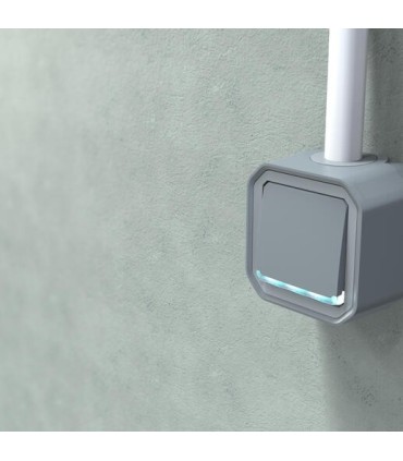 Poussoir NO lumineux Plexo complet saillie gris / Legrand