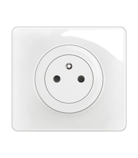 Prise de courant avec terre Céliane Surface Confort avec plaque Blanc