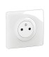 Prise de courant avec terre Céliane Surface Confort avec plaque Blanc