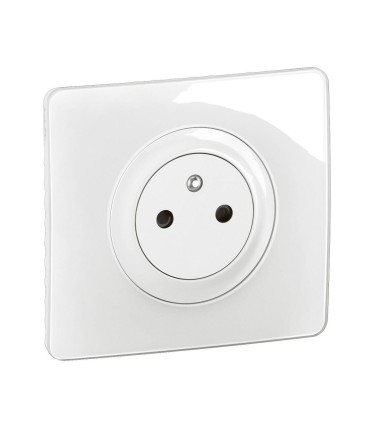 Prise de courant avec terre Céliane Surface Confort avec plaque Blanc