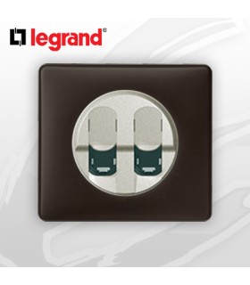 Prise Double RJ45 Cat 6 complète Legrand Céliane Basalte Poudré