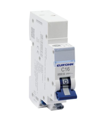Disjoncteur 1P+N 16A courbe C connexion rapide/rapide 4,5kA NF