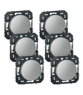 Dooxie 6 interrupteurs ou va-et-vient 10AX 250V finition alu