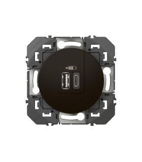 Dooxie double chargeur USB Type A+C 3a 15 W noir