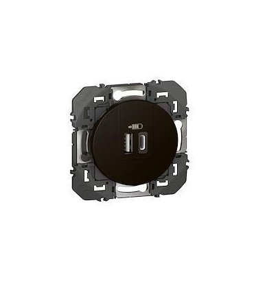 Dooxie double chargeur USB Type A+C 3a 15 W noir