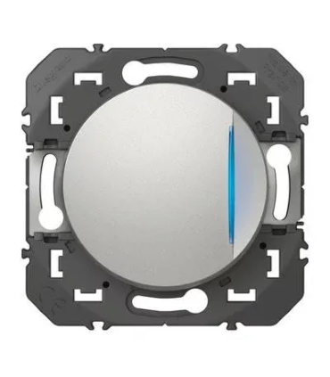 Dooxie Interrupteur ou va-et-vient avec voyant lumineux  10AX 250V~ finition alu