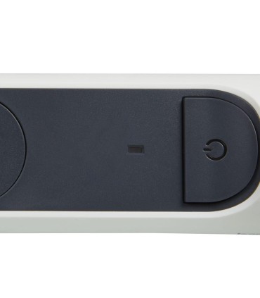 Rallonge 6x2P+T Surface avec inter, cordon 1,5m et disjoncteur+LED - blanc/gris