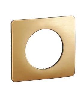 Céliane Plaque de finition 1 poste Laiton Satiné