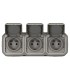Triple prise horizontale avec volet Plexo complet saillie - gris