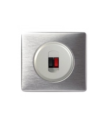 Prise HP simple complète Legrand Céliane Alu Métal