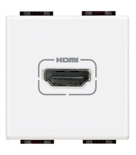 Connecteur HDMI typeA à visser version 1.3 Livinglight Blanc 2 modules