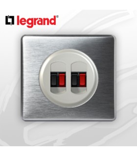 Prise HP double complète Legrand Céliane Alu Métal
