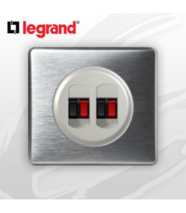 Prise HP double complète Legrand Céliane Alu Métal