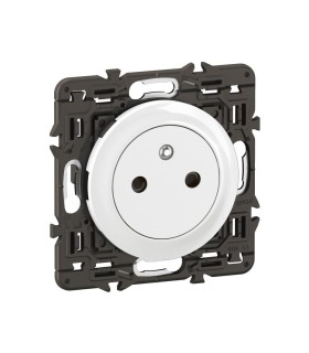 Céliane Prise 2P+T Surface enjoliveur Blanc avec support