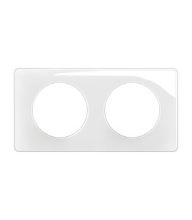 Céliane Plaque de finition 2 postes - Blanc émaillé