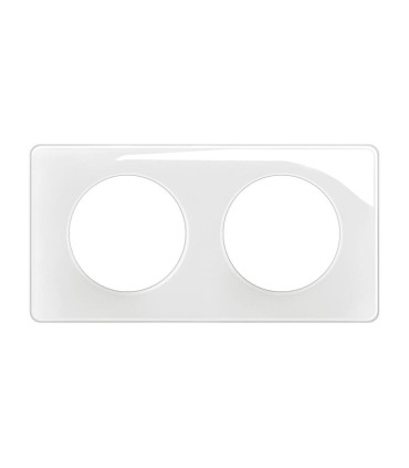 Céliane Plaque de finition 2 postes - Blanc émaillé