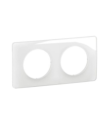 Céliane Plaque de finition 2 postes - Blanc émaillé