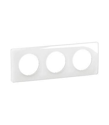 Céliane Plaque de finition  3 postes - Blanc émaillé