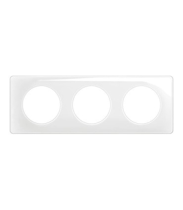 Céliane Plaque de finition  3 postes - Blanc émaillé