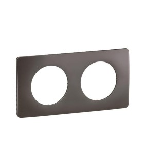 Céliane Plaque de finition 2 postes - Gris Cendré
