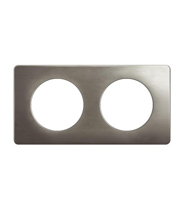 Céliane Plaque de finition  2 postes - Acier Satiné