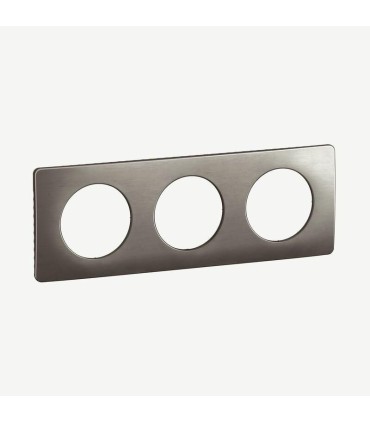 Céliane Plaque de finition  3 postes - Acier Satiné