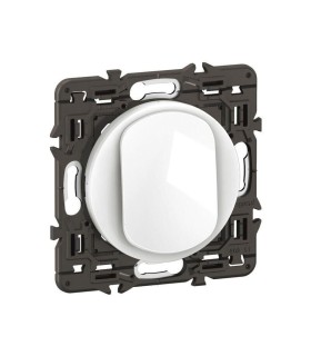 Céliane Interrupteur lumineux 10AX enjoliveur Blanc, support et voyant