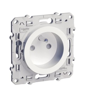 Odace prise 2P+T blanc, à griffes, 4 connexions rapides par pôle