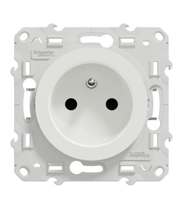 Odace prise 2P+T blanc, à griffes, 4 connexions rapides par pôle