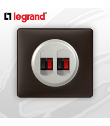 Prise HP double complète Legrand Céliane Basalte Poudré