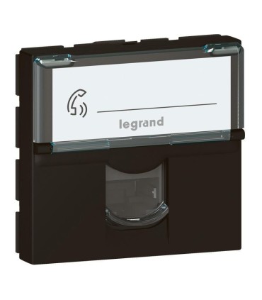 Mosaic Prise RJ45 catégorie6 FTP  2 modules noir mat