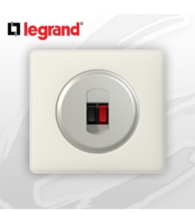 Prise HP simple complète Legrand Céliane Craie Poudré