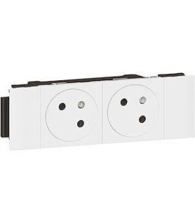 Mosaic link double Prise 2P+T surface 4m blanc clippage direct