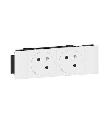 Mosaic link double Prise 2P+T surface 4m blanc clippage direct