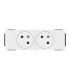 Mosaic link double Prise 2P+T surface 4m blanc clippage direct