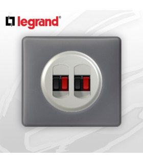 Prise HP double complète Legrand Céliane Schiste Poudré