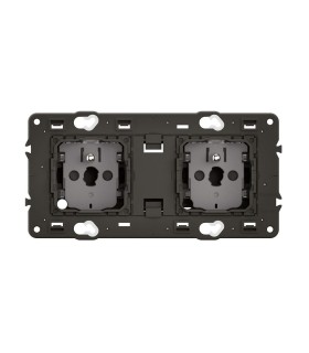 Prise 2x2P+T Céliane précâblée - connexion à bornes automatiques