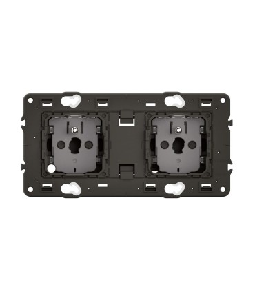 Prise 2x2P+T Céliane précâblée - connexion à bornes automatiques