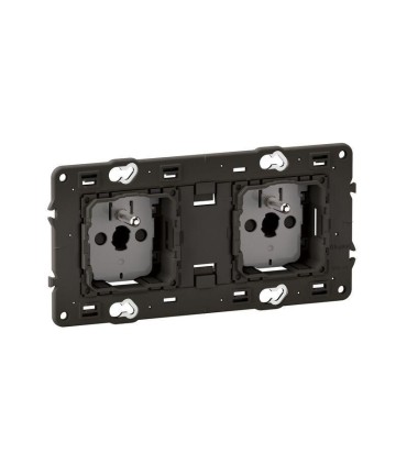 Prise 2x2P+T Céliane précâblée - connexion à bornes automatiques