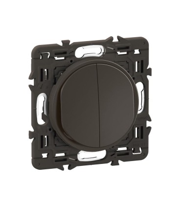 Double interrupteur ou va-et-vient Céliane 10AX enjoliveur Noir et support