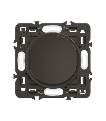 Double interrupteur ou va-et-vient Céliane 10AX enjoliveur Noir et support