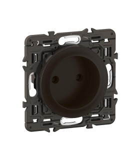 Prise 2 Pôles Céliane enjoliveur Noir avec support