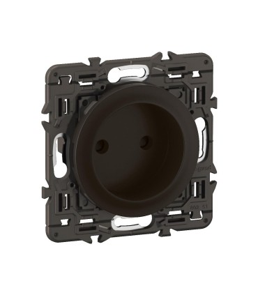 Prise 2 Pôles Céliane enjoliveur Noir avec support